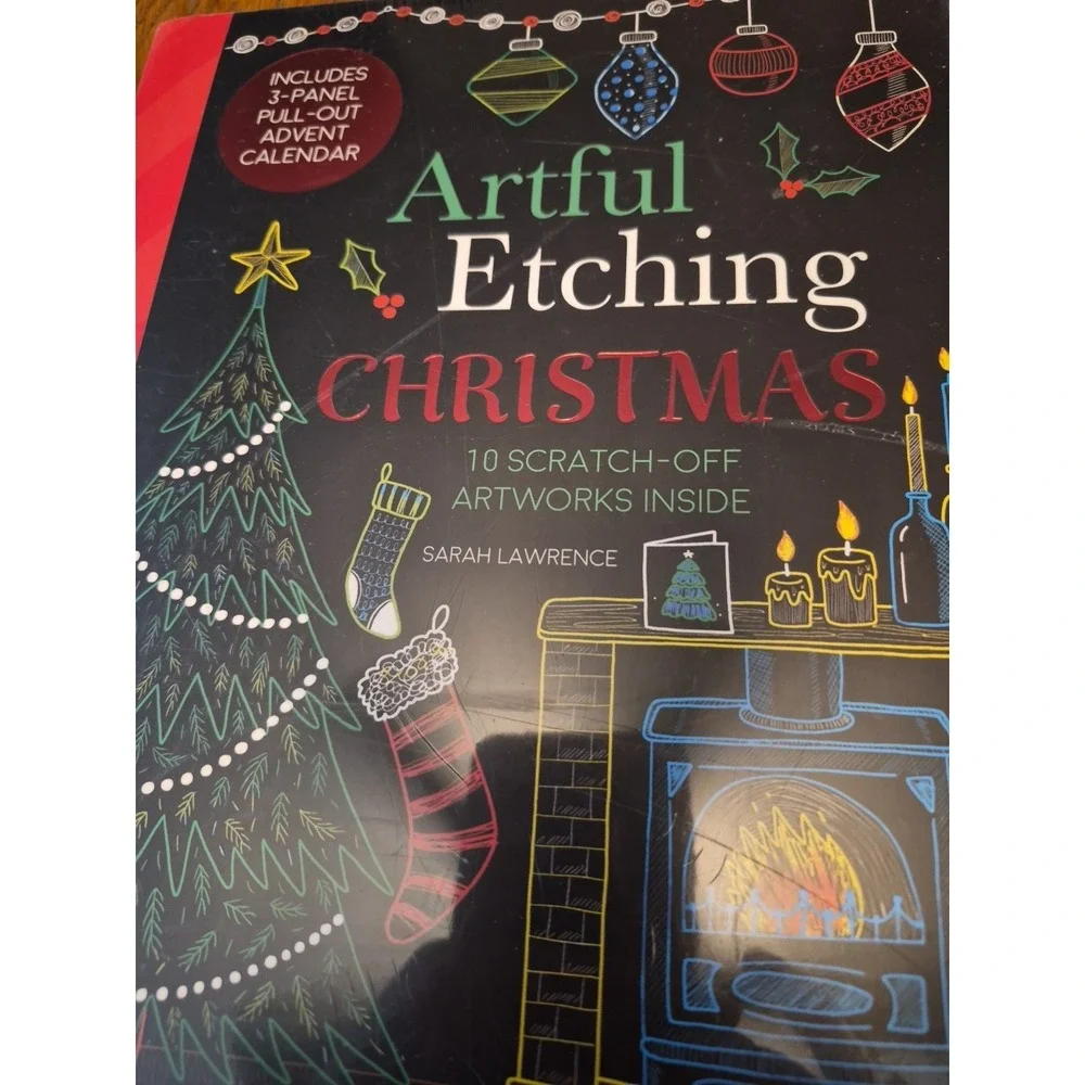 ARTFUL ETCHING CHRISTMAS BOOK 10 SCRATCH OFF ARTWORKS  Sarah Lawrence NEW  Wrap